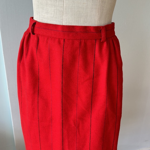 Vintage Junior Bazaar red striped pencil skirt - Picture 2 of 10